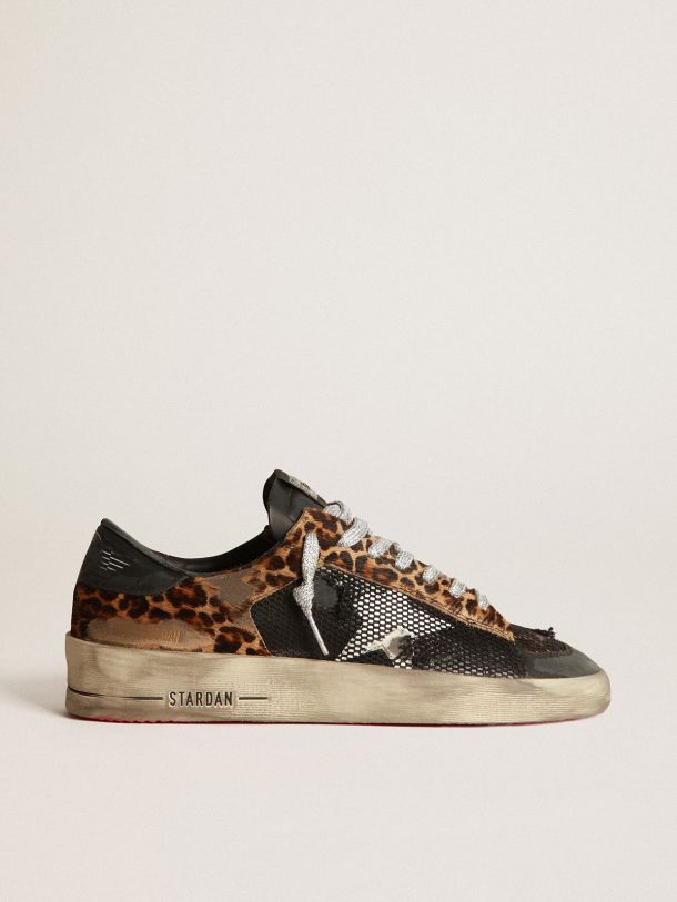 Golden Goose - Sneakers Stardan à imprimé léopard avec semelle fuchsia in 