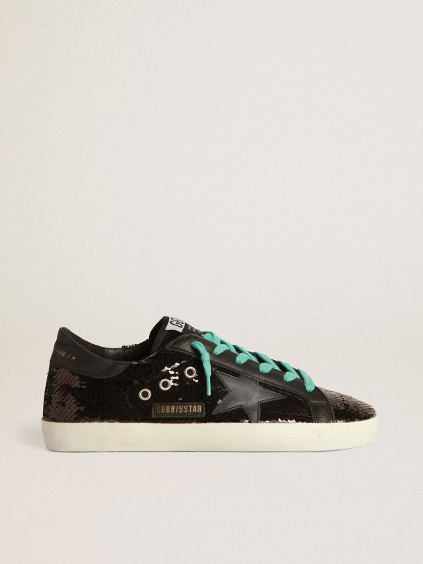Golden Goose - Sneakers Super-Star con paillettes nere all-over in 