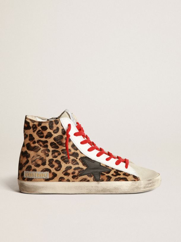 Golden Goose - Sneakers Francy en cuir façon poulain à imprimé léopard     in 