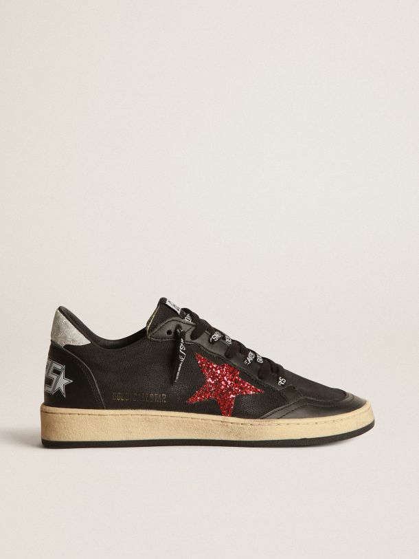 Golden Goose - Black Ball Star sneakers with glittery purple star     in 