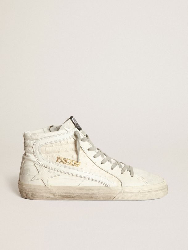 Golden Goose - Sneakers Slide bianche patchwork shades in 