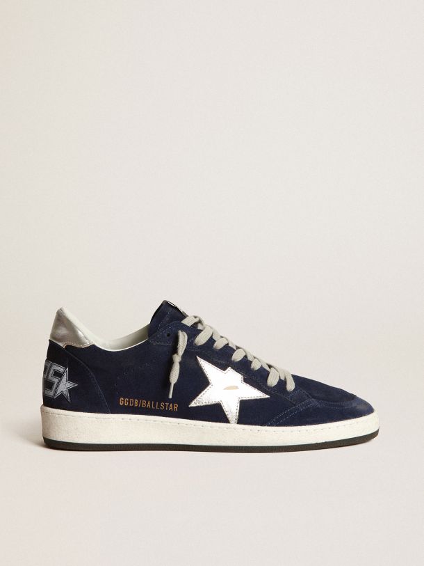 Golden Goose - Ball Star sneakers in navy blue suede with silver star in 