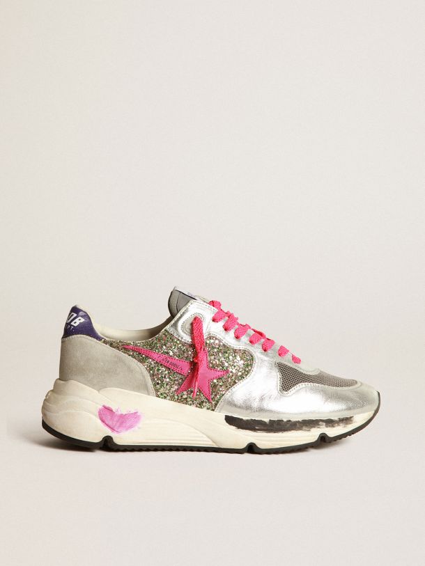 Golden Goose - Running Sole sneakers in metallic leather and glitter in 