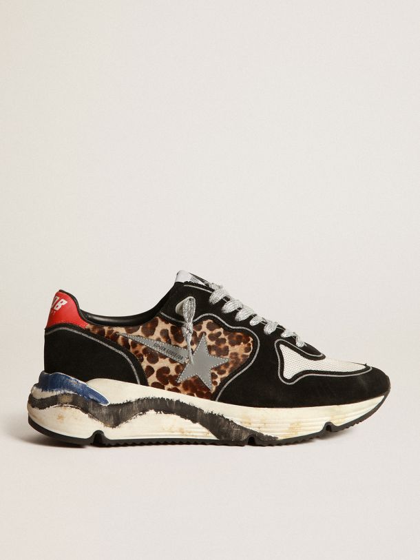 Golden Goose - Running Sole sneakers in leopard-print pony skin and suede in 