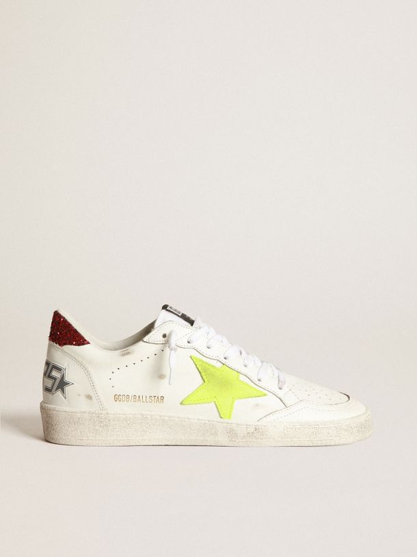 Golden Goose - Ball Star sneakers with metallic purple star and glitter back in 