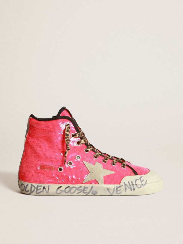 Golden Goose - Francy sneakers with sequins and handwritten lettering on the outsole in 