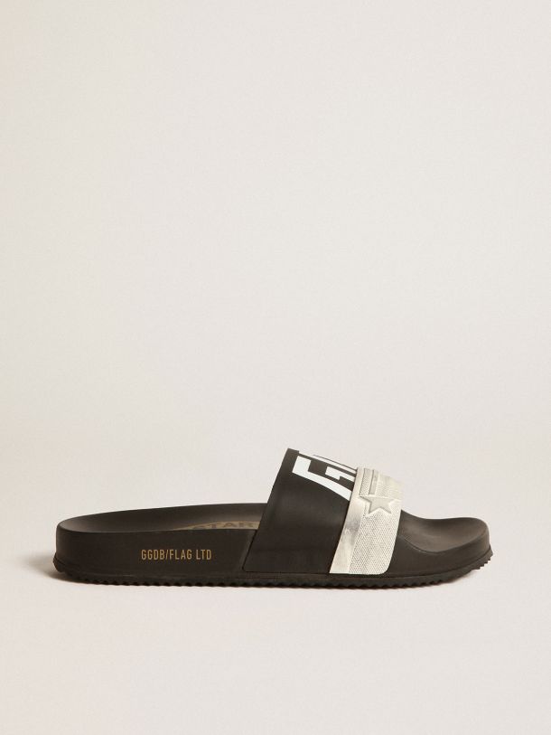 Golden Goose - Black Poolstars for women with two-colour strap and logo in 
