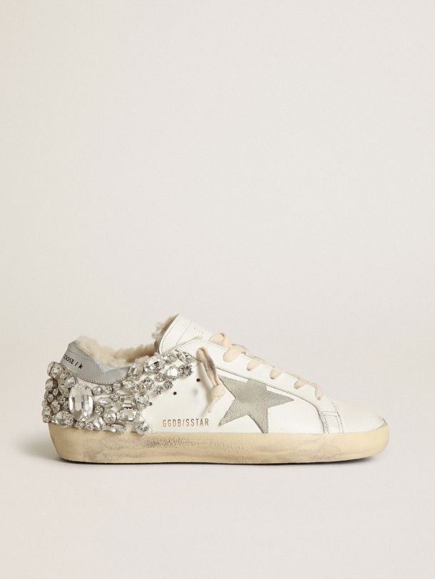 Golden Goose - Super-Star sneakers with shearling lining and decorative crystals in 