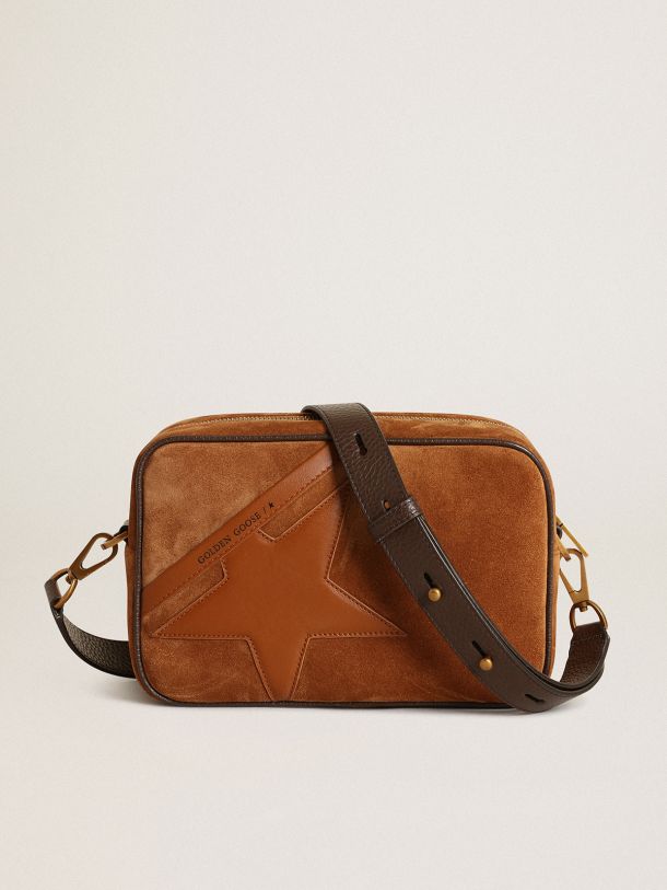 Golden Goose - Star Bag in tobacco-colored suede with tone-on-tone leather star in 