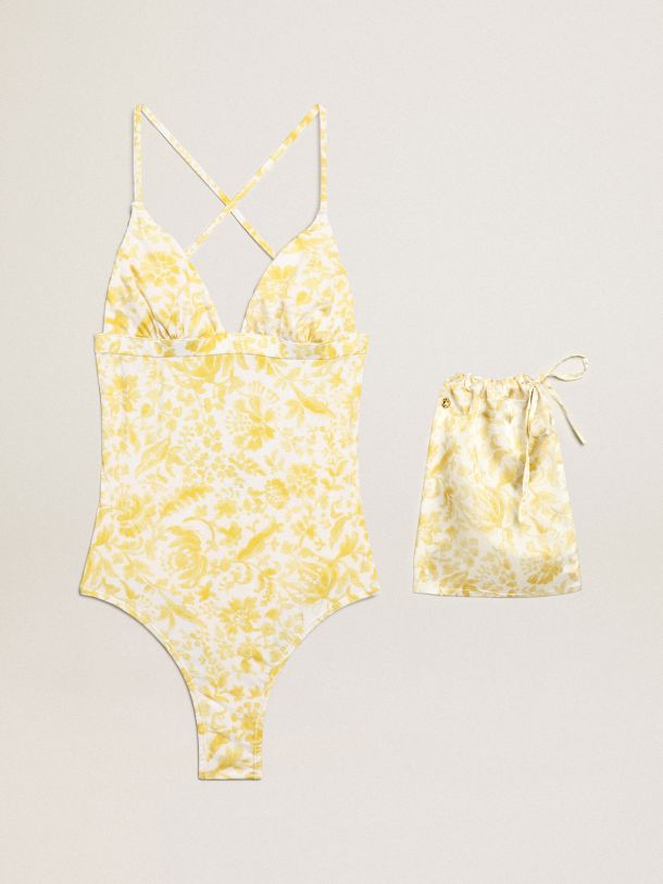 Golden Goose - Resort Collection one-piece swimsuit with lemon yellow print    in 