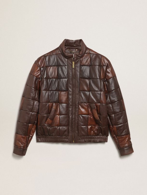 Journey Collection men’s leather bomber jacket