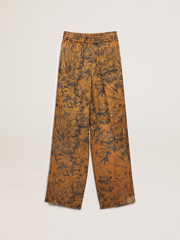 Golden Goose - Pantalon de jogging collection Journey couleur marron doré à imprimé notebook in 
