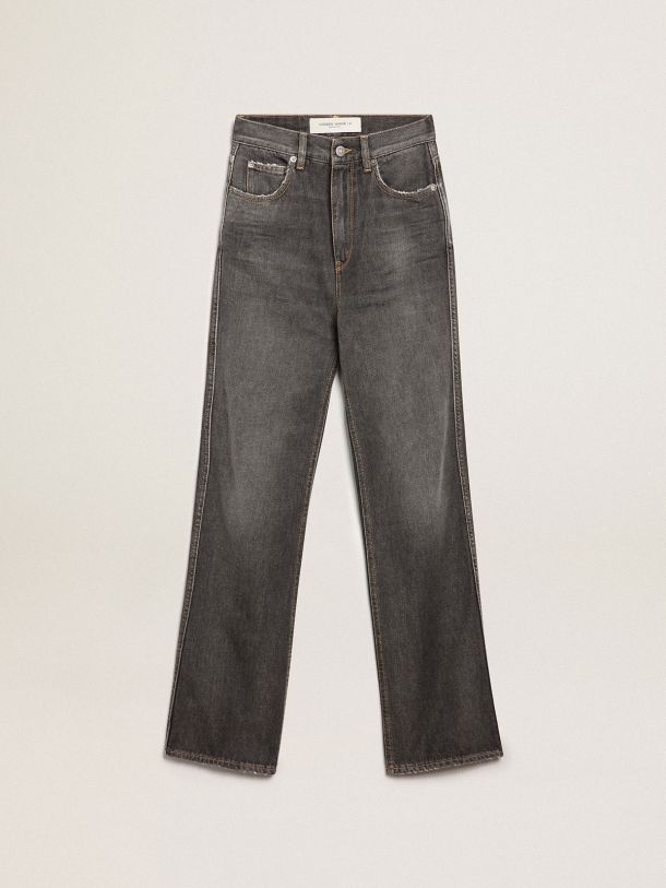 Golden Goose - Schwarze Jeans Frida aus der Journey Collection in Stonewash-Optik in 