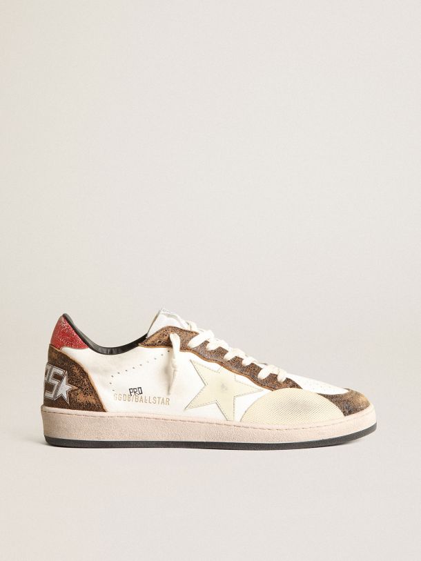 Golden Goose - Men's Ball Star Pro sneakers in white nappa leather with knurled ivory rubber inserts in 