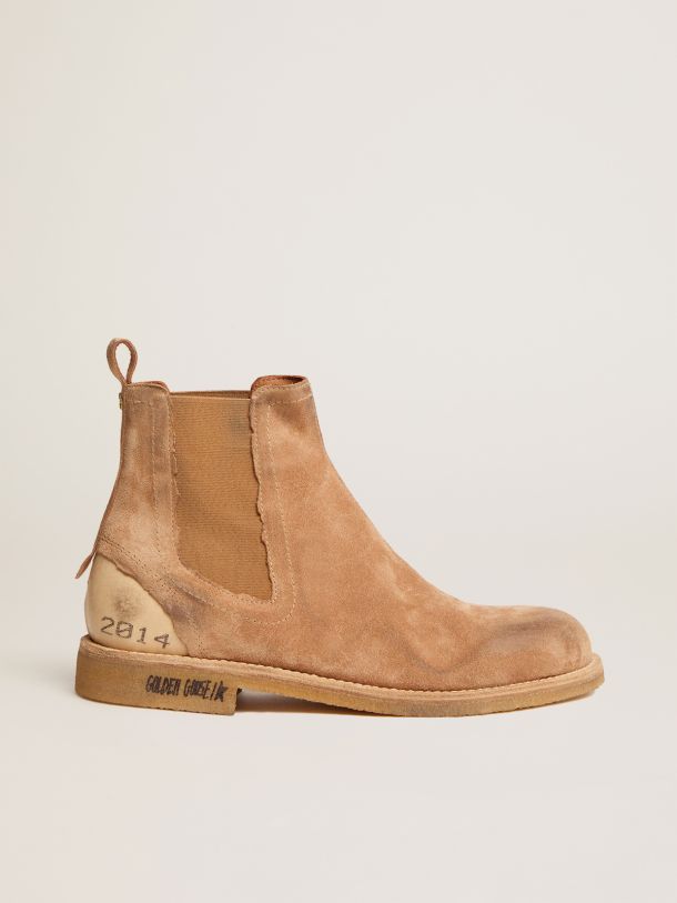 John Chelsea boots in caramel-colored suede