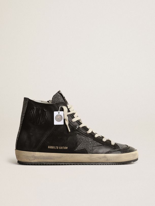 Golden Goose - Men’s Francy Penstar LAB in black nappa leather and leather with Swarovski inserts in 