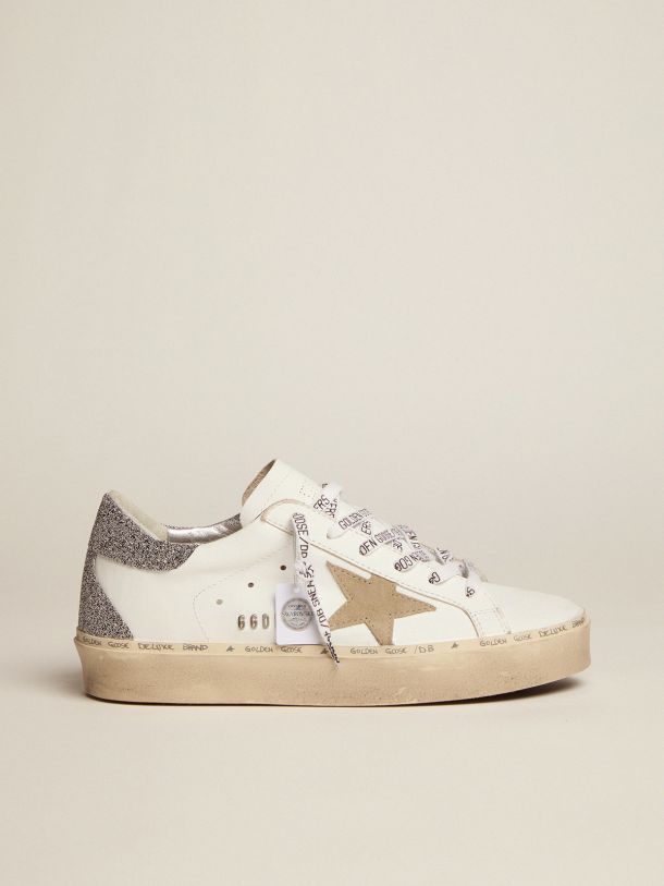 Hi Star sneakers with dove-gray suede star and heel tab in Swarovski micro-crystals