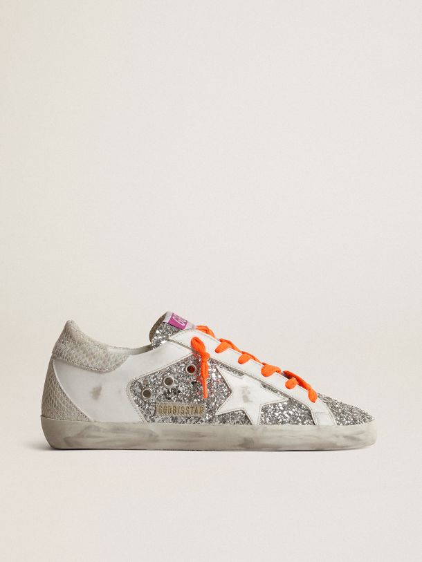 Golden Goose - Super-Star sneakers in leather and glitter with white star in 