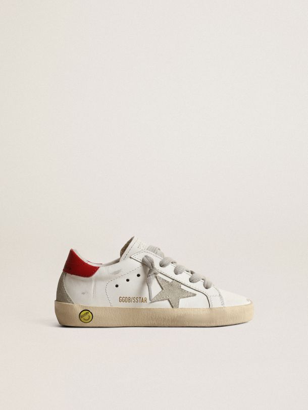 Super-Star Young with suede star and red leather heel tab