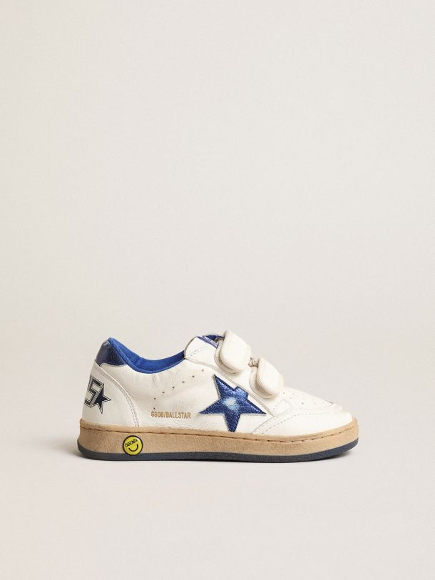 Ball Star Young with blue metallic leather star and heel tab