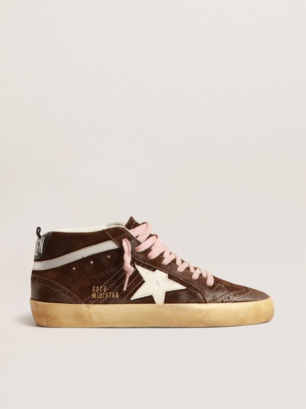 Mid Star in brown suede with white leather star