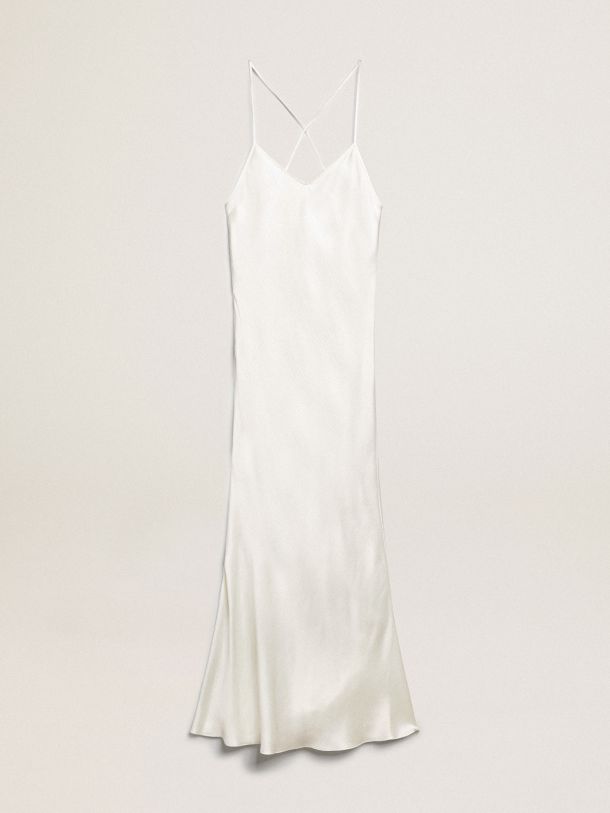 Parchment-colored slip dress