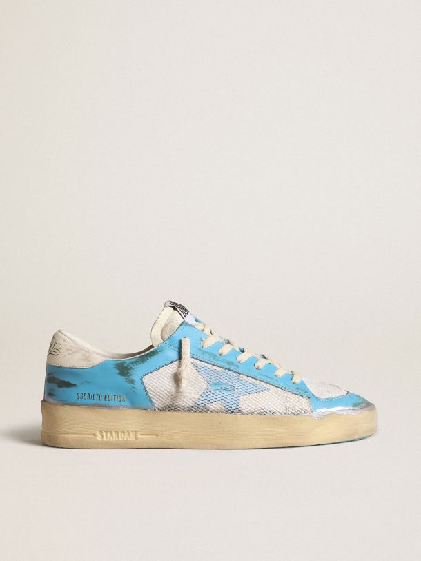 Men's Stardan LAB in light blue nappa leather and white mesh