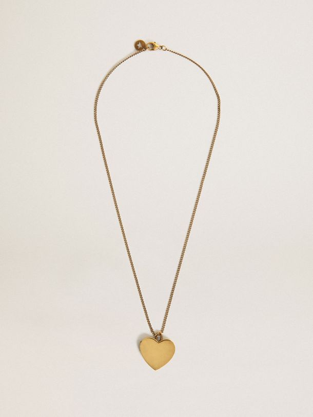 Altgoldfarbene Halskette mit Herz-Charms