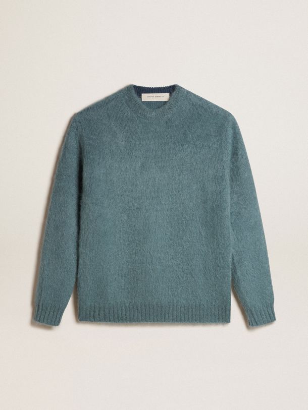 Powder-blue mohair sweater