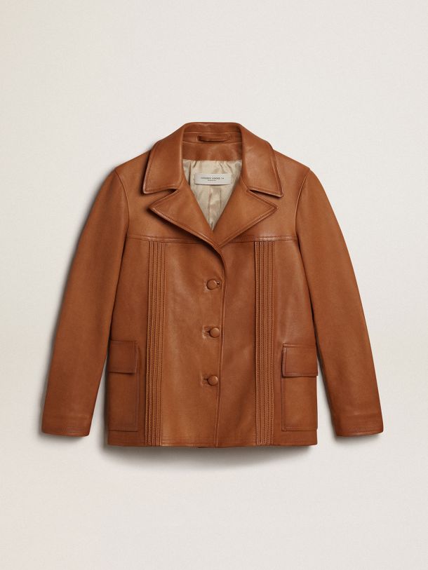 Bronze-brown leather jacket