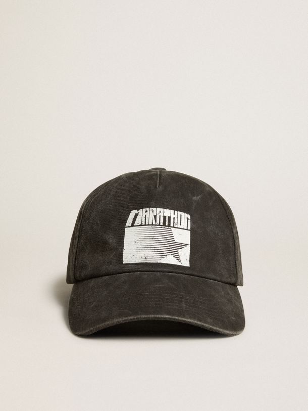 Anthracite gray cap with Marathon logo on the front