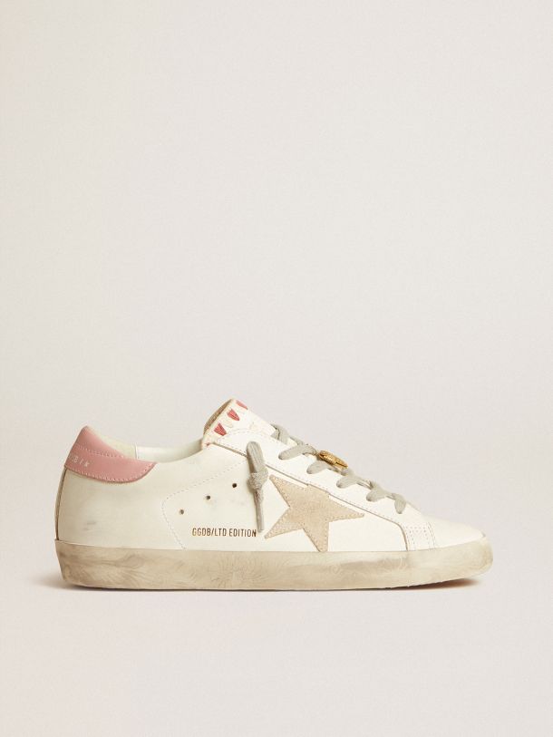 Super-Star LTD with beige suede star and pink heel tab