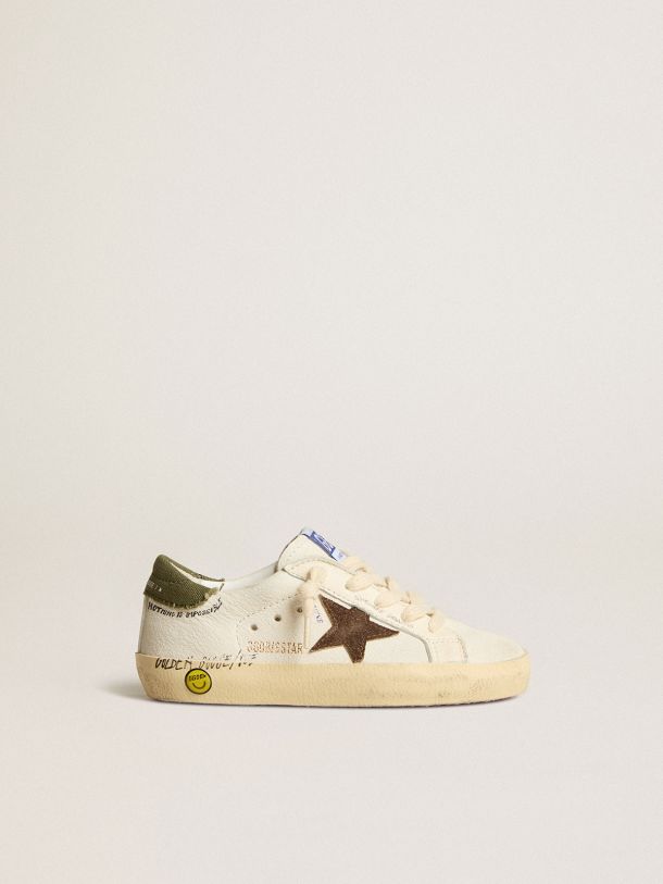 Super-Star Junior in nappa with suede star and green heel tab
