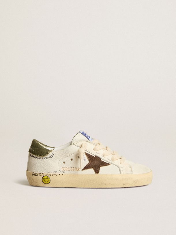 Super-Star Young in nappa with suede star and green heel tab