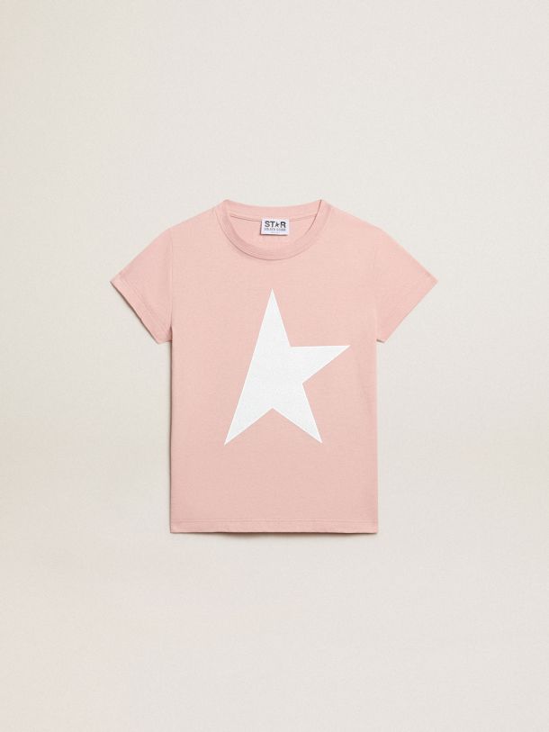 Tシャツ（ピンク） ガールズ ロゴ＆マキシスター（ホワイト）