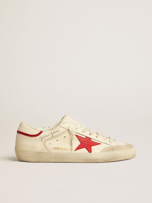 Men's Super-Star LTD in nappa with red leather star and pearl suede toe