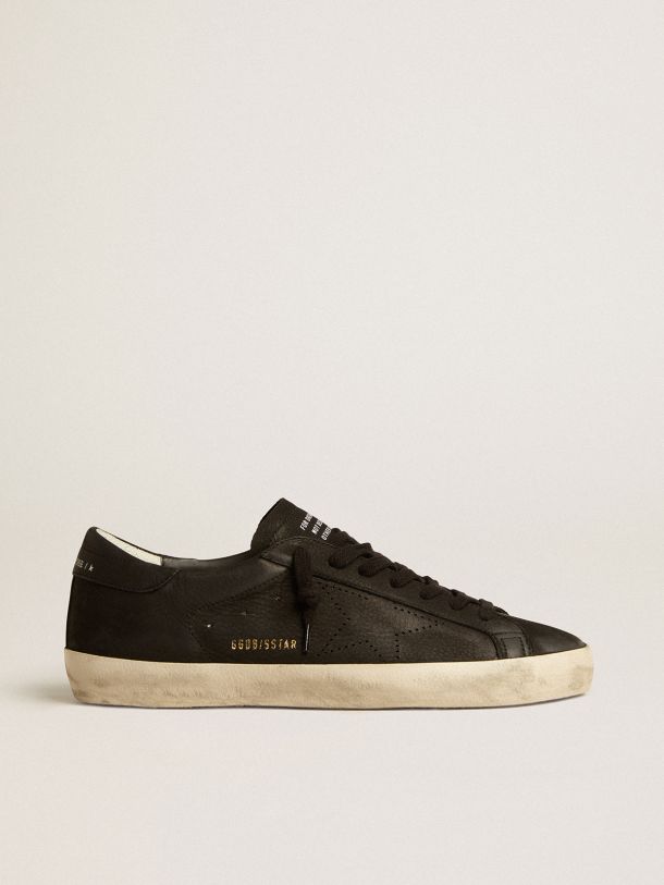 Super-Star in black nubuck with perforated star and black nubuck heel tab
