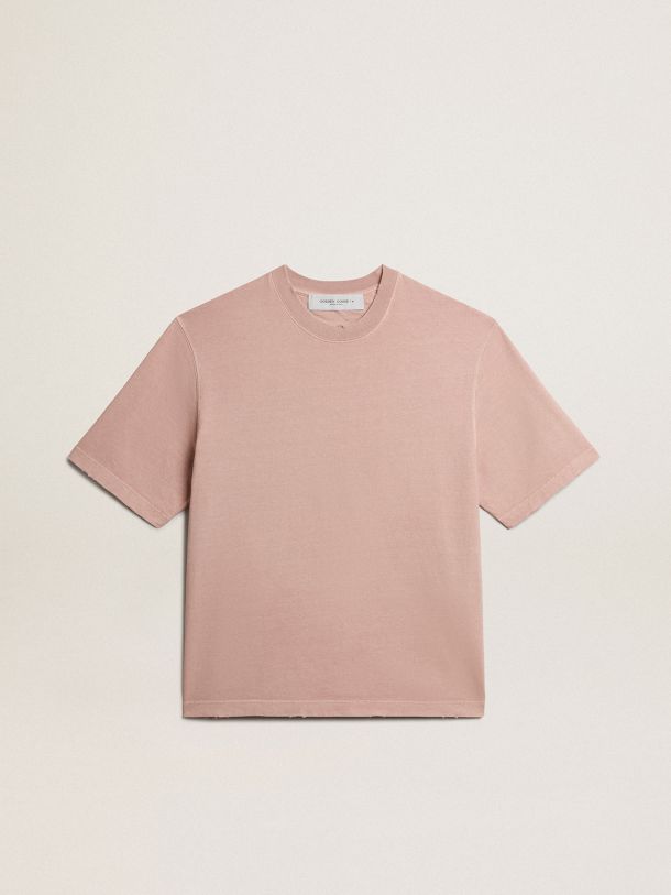 Powder-pink T-shirt with reverse logo on the back - Asian fit