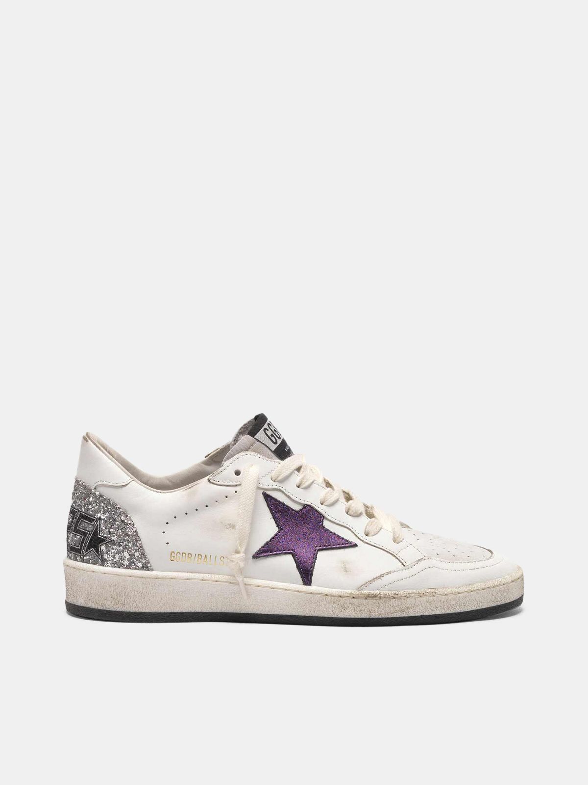 golden goose superstar leather sneakers with metallic back