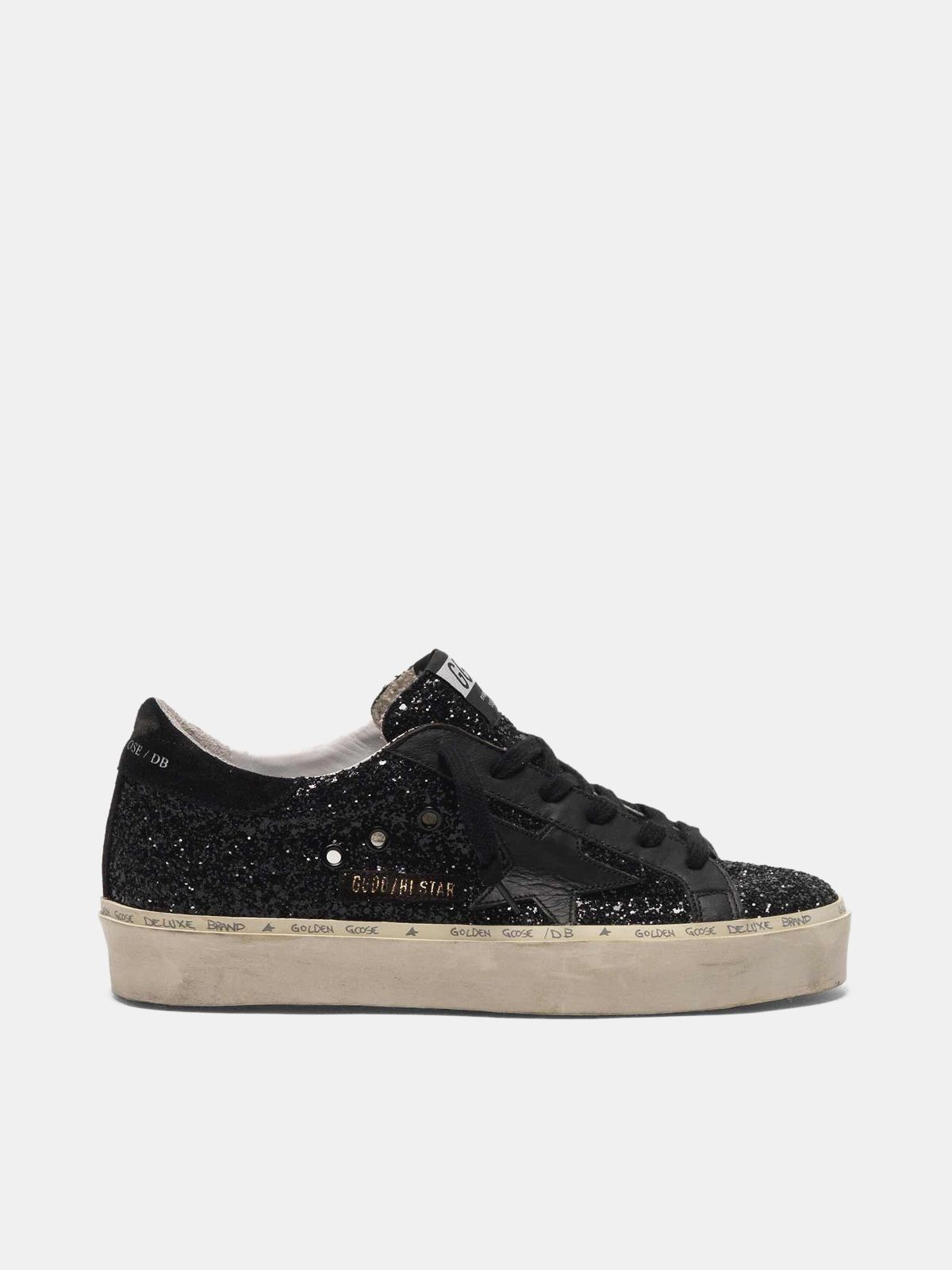 golden goose glitter black