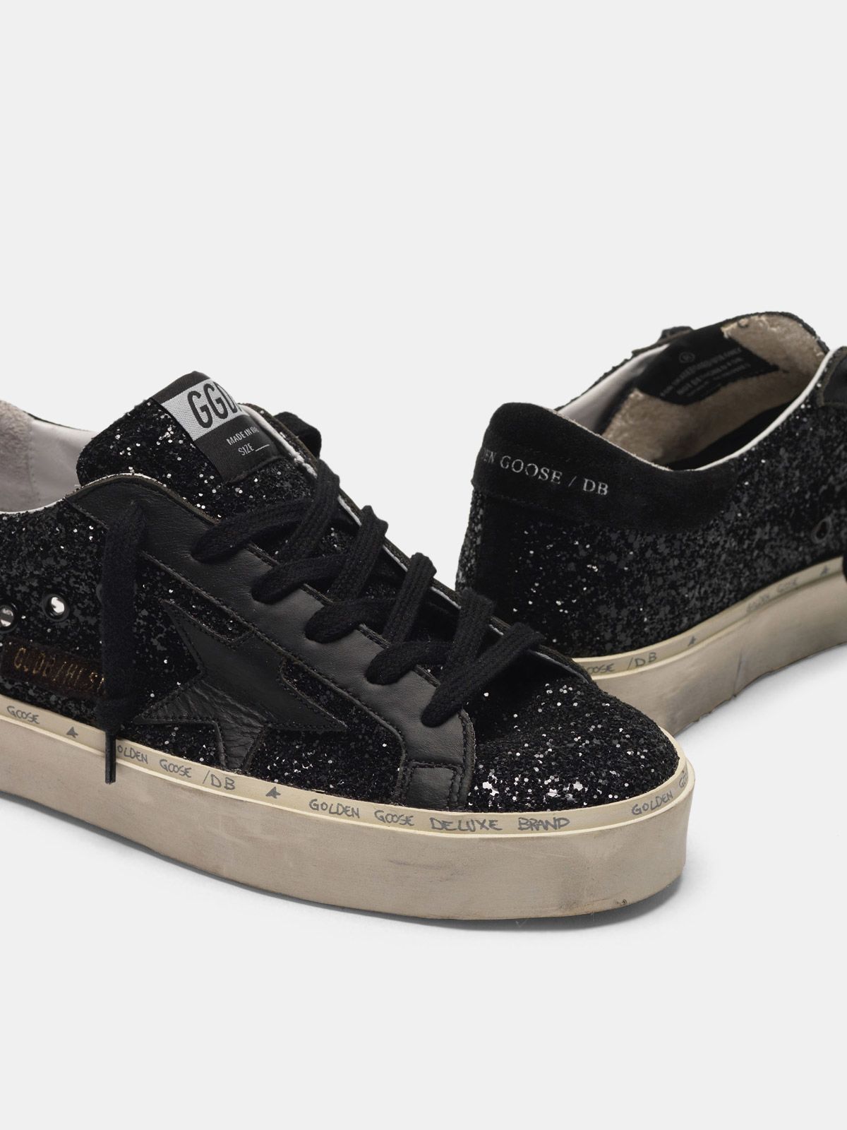 Hi Star sneakers black glitter upper | Golden Goose