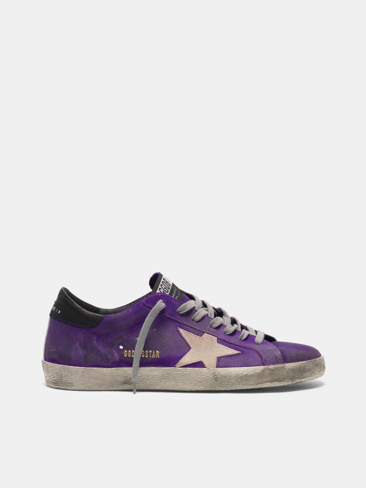 purple golden goose sneakers