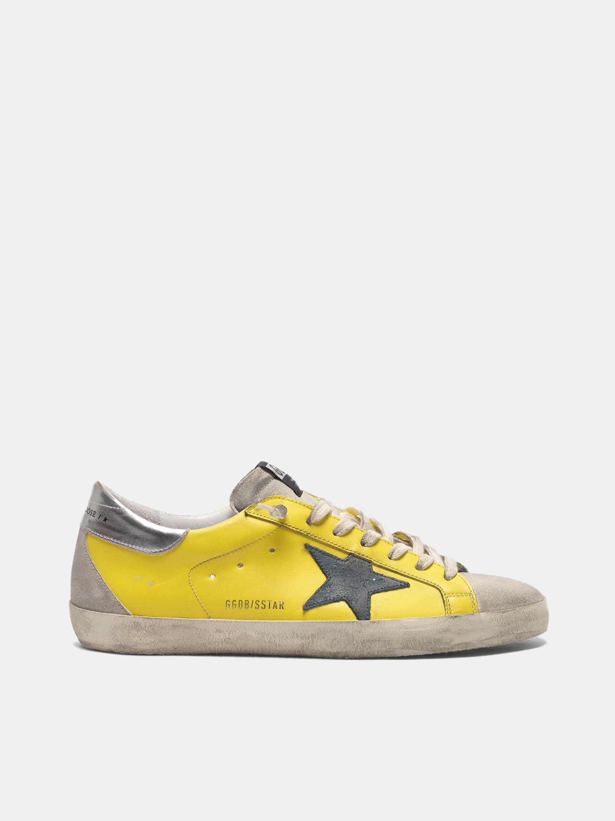 Yellow Super-Star sneakers with silver 