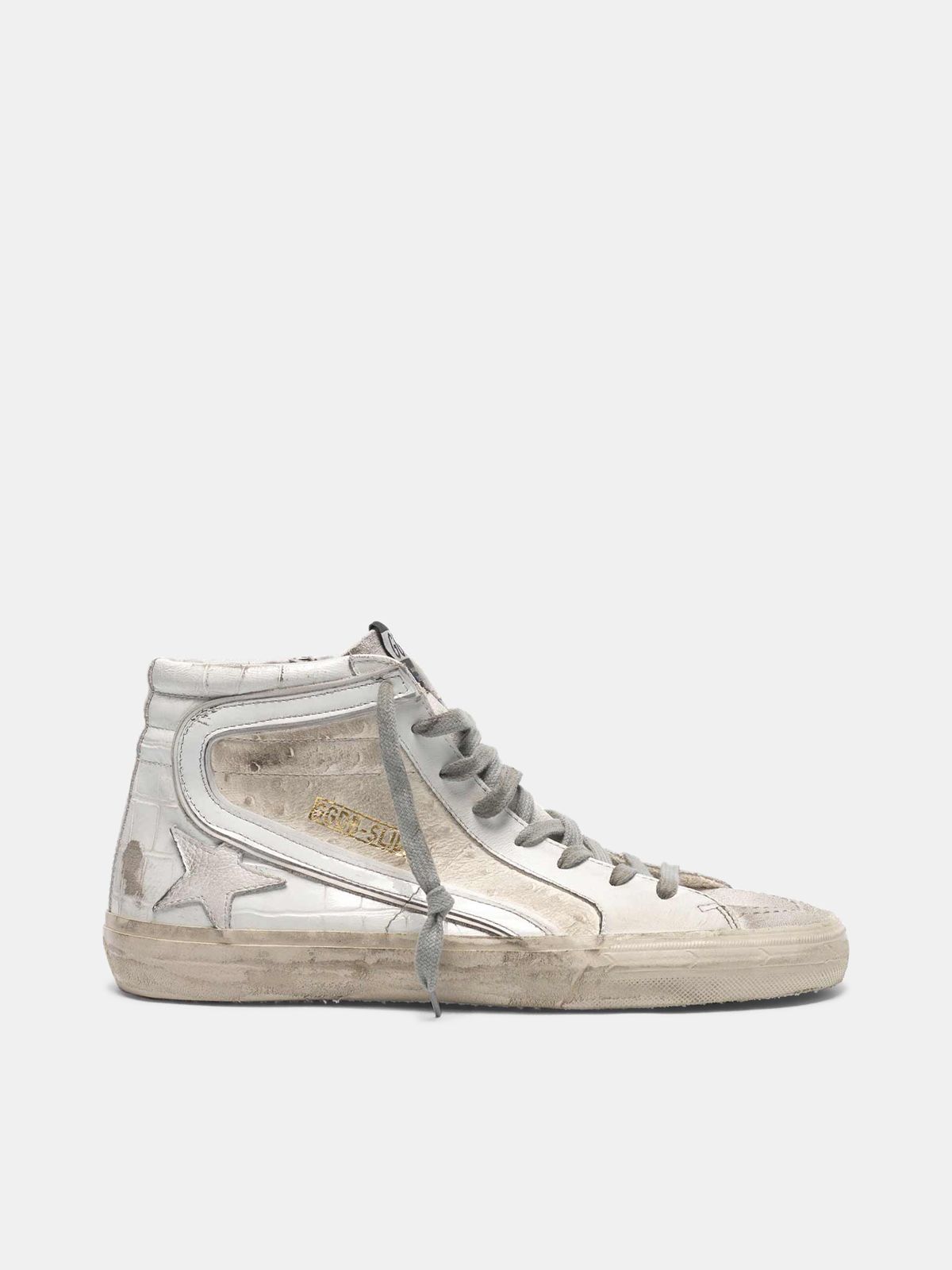 golden goose white slide sneakers