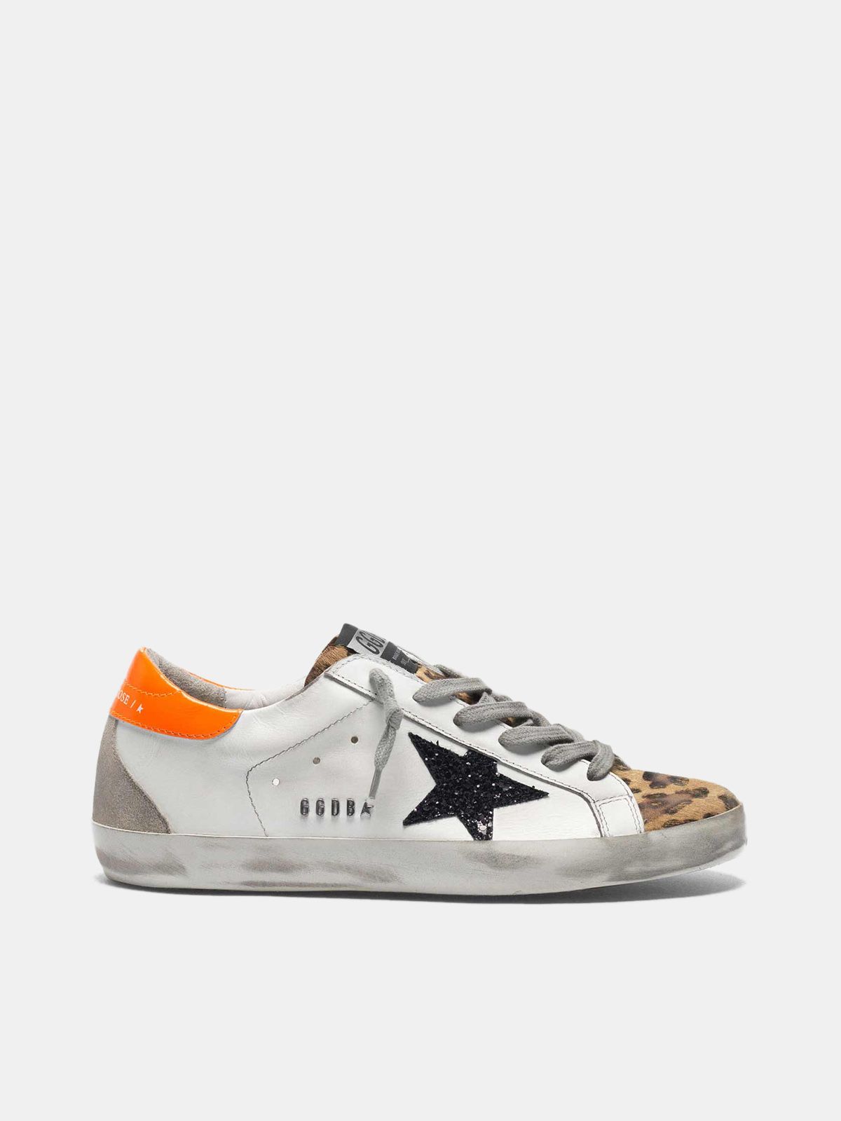 golden goose glitter leopard sneakers