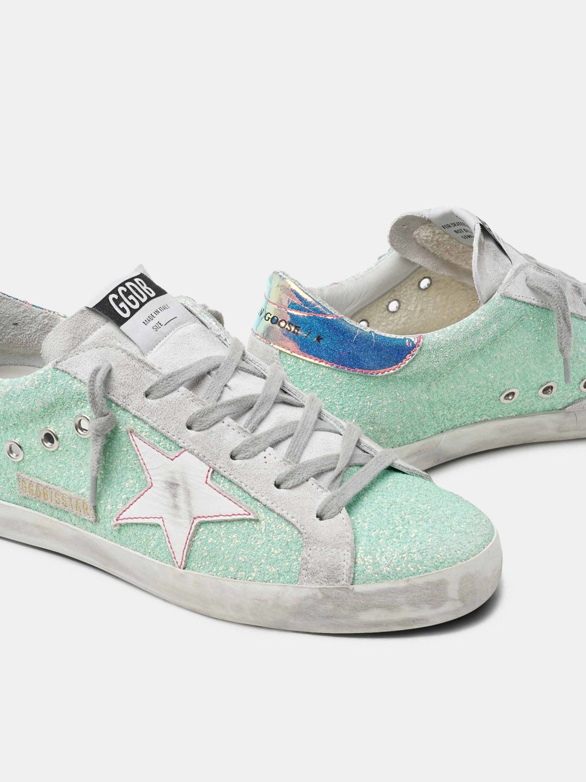 golden goose green sneakers