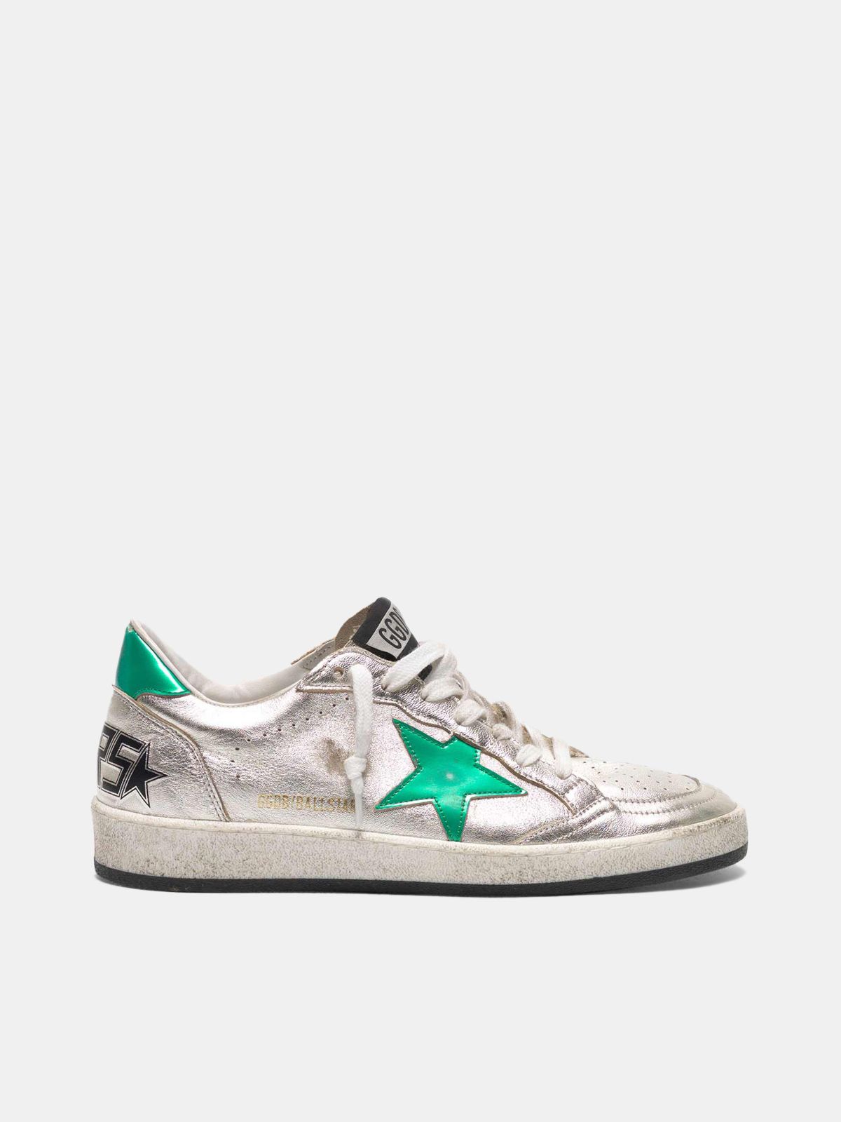 Silver Ball Star sneakers with green 