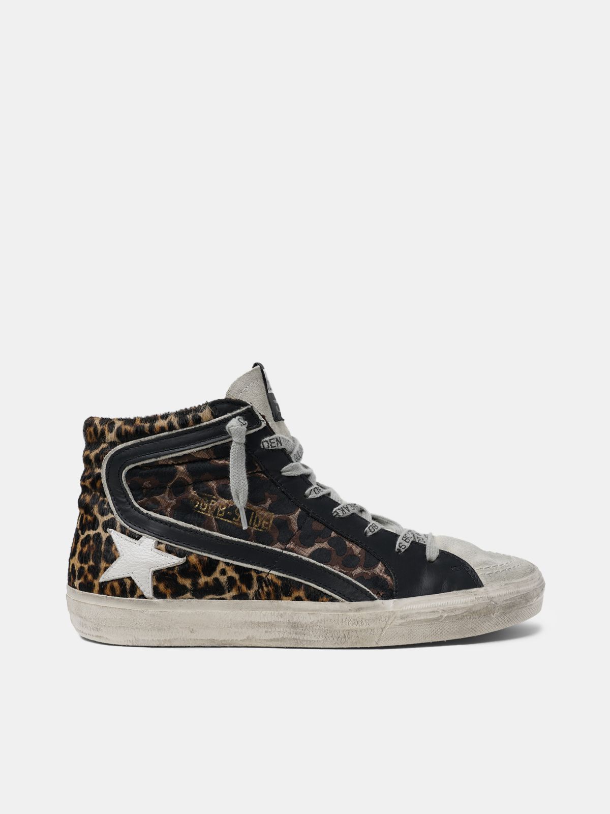 golden goose sneakers with leopard