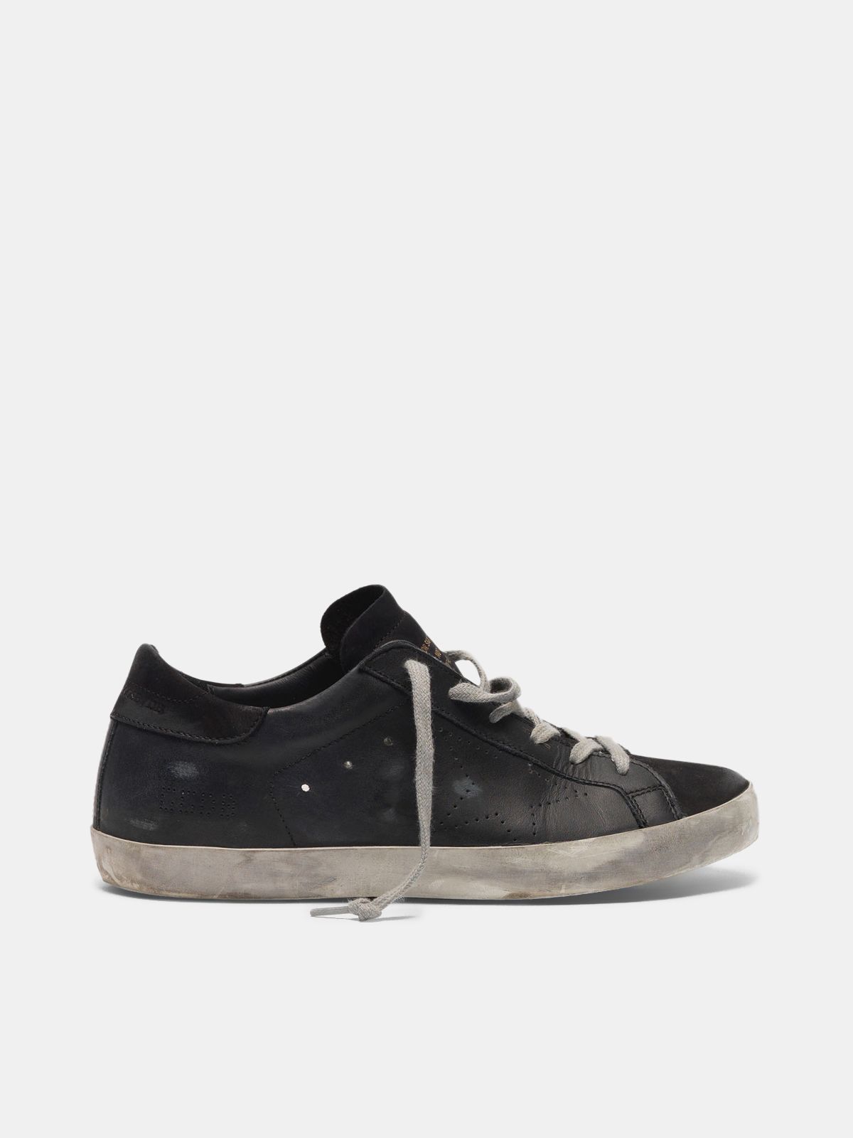 leather with perforated star | Golden Goose
