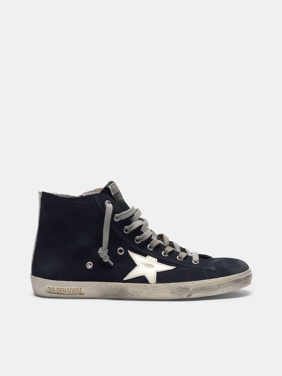 black leather golden goose sneakers